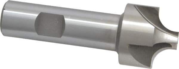 Interstate - 3/8" Radius, 1-1/4" Mill Diam, 4 Flute High Speed Steel Corner Rounding End Mill - Single End, Uncoated, 3-1/2" OAL, 3/4" Shank Diam - Exact Tool & Supply