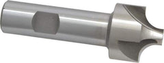 Interstate - 3/8" Radius, 1-1/4" Mill Diam, 4 Flute High Speed Steel Corner Rounding End Mill - Single End, Uncoated, 3-1/2" OAL, 3/4" Shank Diam - Exact Tool & Supply
