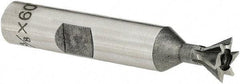 Keo - 2-1/2" Diam x 1-1/8" Width of Cut, 60° Included Angle, High Speed Steel Dovetail Cutter - 1" Shank Diam, 3-3/4" Overall Length, Weldon Flat, Uncoated - Exact Tool & Supply