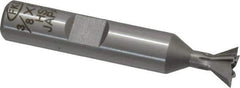 Interstate - 3/8" Diam x 3/16" Width of Cut, 60° Included Angle, High Speed Steel Dovetail Cutter - 3/8" Shank Diam, 2-1/8" Overall Length, Uncoated - Exact Tool & Supply