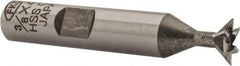 Interstate - 3/8" Diam x 3/16" Width of Cut, 45° Included Angle, Cobalt Dovetail Cutter - 3/8" Shank Diam, 1-15/16" Shank Length, 2-1/8" Overall Length - Exact Tool & Supply