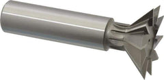 Interstate - 1-3/8" Diam x 9/16" Width of Cut, 45° Included Angle, Cobalt Dovetail Cutter - 5/8" Shank Diam, 2-5/16" Shank Length, 2-7/8" Overall Length - Exact Tool & Supply