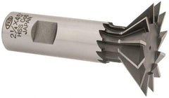 Interstate - 2-1/4" Diam x 1-1/16" Width of Cut, 45° Included Angle, Cobalt Dovetail Cutter - 1" Shank Diam, 2-11/16" Shank Length, 3-3/4" Overall Length - Exact Tool & Supply