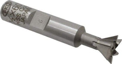 Interstate - 1/2" Diam x 7/32" Width of Cut, 60° Included Angle, Cobalt Dovetail Cutter - 3/8" Shank Diam, 2-1/8" Overall Length, Uncoated - Exact Tool & Supply
