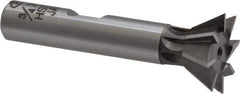 Interstate - 3/4" Diam x 5/16" Width of Cut, 60° Included Angle, Cobalt Dovetail Cutter - 3/8" Shank Diam, 2-1/8" Overall Length, Uncoated - Exact Tool & Supply