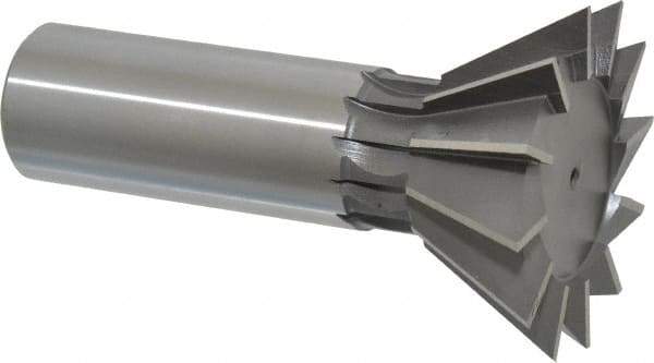 Interstate - 1-7/8" Diam x 13/16" Width of Cut, 60° Included Angle, Cobalt Dovetail Cutter - 7/8" Shank Diam, 3-1/4" Overall Length, Uncoated - Exact Tool & Supply
