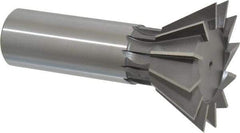 Interstate - 1-7/8" Diam x 13/16" Width of Cut, 60° Included Angle, Cobalt Dovetail Cutter - 7/8" Shank Diam, 3-1/4" Overall Length, Uncoated - Exact Tool & Supply