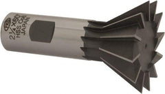 Interstate - 2-1/4" Diam x 1-1/16" Width of Cut, 60° Included Angle, Cobalt Dovetail Cutter - 1" Shank Diam, 3-1/4" Overall Length, Uncoated - Exact Tool & Supply