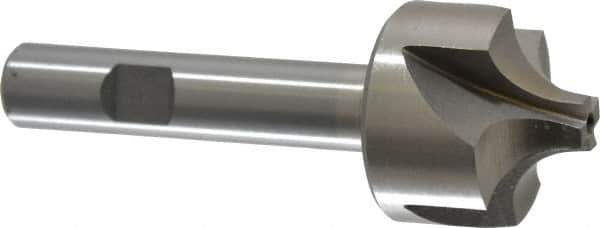 Interstate - 3/8" Radius, 1-1/4" Mill Diam, 4 Flute Cobalt Corner Rounding End Mill - Single End, Uncoated, 3-1/2" OAL, 1/2" Shank Diam - Exact Tool & Supply