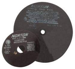 Norton - 13-3/4" Aluminum Oxide Cutoff Wheel - 0.098" Thick, 1-1/4" Arbor, 3,300 Max RPM, Use with Stationary Tools - Exact Tool & Supply