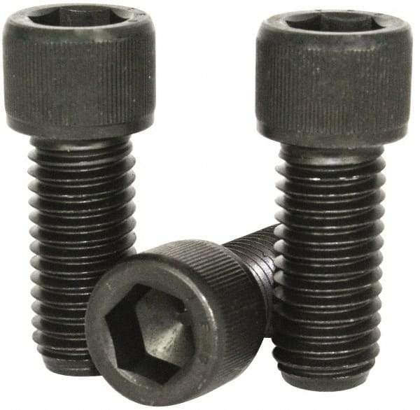 Value Collection - 1-8 UNC Hex Socket Drive, Socket Cap Screw - Alloy Steel, Black Oxide Finish, Partially Threaded, 6-1/2" Length Under Head - Exact Tool & Supply
