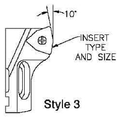Parlec - Series Twin Bore Roughing, Right Hand Cut, Boring Cartridge - WCMX 03 Insert, 10° Lead Angle - Exact Tool & Supply