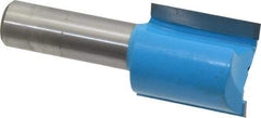 ROMAN CARBIDE - 1" Diam, 1/2" Shank Diam, 1-1/8" Length of Cut, 2 Flute Straight Router Bit - 2-5/8" Overall Length, Carbide Tipped - Exact Tool & Supply