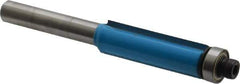 ROMAN CARBIDE - 3/8" Cut Diam, 1-3/16" Length of Cut, 2 Flute, Flush Trim, Edge Profile Router Bit - Carbide-Tipped, 1/4" Shank Diam, 1-1/4" Shank Length, 2-3/4" OAL, Uncoated, Piloted - Exact Tool & Supply