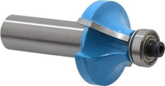ROMAN CARBIDE - 1-1/4" Cut Diam, 5/8" Length of Cut, 2 Flute, Round-Over, Edge Profile Router Bit - Carbide-Tipped, 1/2" Shank Diam, 1-1/2" Shank Length, 2-1/2" OAL, Uncoated, Piloted - Exact Tool & Supply