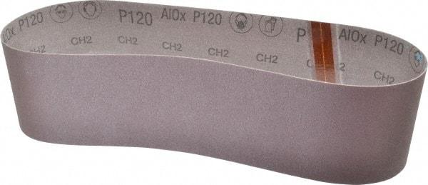 3M - 4" Wide x 36" OAL, 120 Grit, Aluminum Oxide Abrasive Belt - Aluminum Oxide, Fine, Coated, X Weighted Cloth Backing, Series 341D - Exact Tool & Supply