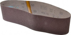 3M - 4" Wide x 36" OAL, 50 Grit, Aluminum Oxide Abrasive Belt - Aluminum Oxide, Coarse, Coated, X Weighted Cloth Backing, Series 341D - Exact Tool & Supply