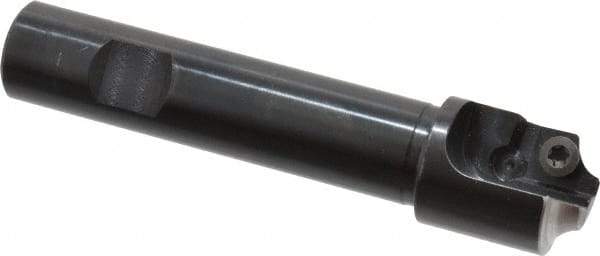 Cutting Tool Technologies - 0.25 to 0.25 Inch Cutting Radius, 1 Inch Cutter Diameter, 1 Style CV 15 Insert, 3/4 Inch Shank Diameter, Indexable Concave Radius Cutter - 4.5 Inch Overall Length, Through Coolant - Exact Tool & Supply