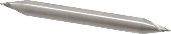 Interstate - 3/64", 1/16" LOC, 3/16" Shank Diam, 2" OAL, 2 Flute, Cobalt Square End Mill - Double End, Uncoated, Spiral Flute, 30° Helix, Centercutting, Right Hand Cut, Right Hand Flute - Exact Tool & Supply