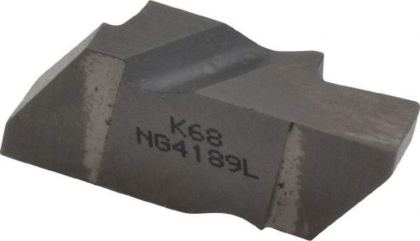 Kennametal - 4189NG Grade K68, 4.8mm Cutting Width Carbide Grooving Insert - 6.35mm Max Depth of Cut, Left Hand, 0.57mm Corner Radius, Uncoated - Exact Tool & Supply