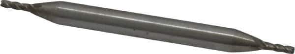 Interstate - 1/16", 3/16" LOC, 3/16" Shank Diam, 2-1/4" OAL, 4 Flute, Cobalt Square End Mill - Double End, Uncoated, Spiral Flute, Centercutting, Right Hand Cut, Right Hand Flute - Exact Tool & Supply