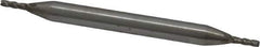 Interstate - 1/16", 3/16" LOC, 3/16" Shank Diam, 2-1/4" OAL, 4 Flute, Cobalt Square End Mill - Double End, Uncoated, Spiral Flute, Centercutting, Right Hand Cut, Right Hand Flute - Exact Tool & Supply