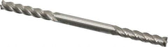 Interstate - 3/16", 1" LOC, 3/16" Shank Diam, 3-3/8" OAL, 4 Flute, Cobalt Square End Mill - Double End, Uncoated, Spiral Flute, Centercutting, Right Hand Cut, Right Hand Flute - Exact Tool & Supply