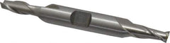 Interstate - 1/4", 1/2" LOC, 3/8" Shank Diam, 3-1/8" OAL, 2 Flute, Cobalt Square End Mill - Double End, Uncoated, Spiral Flute, Centercutting, Right Hand Cut, Right Hand Flute - Exact Tool & Supply
