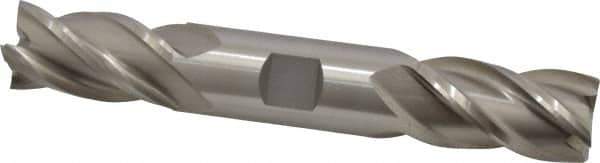Interstate - 1", 1-7/8" LOC, 1" Shank Diam, 6-3/8" OAL, 4 Flute, Cobalt Square End Mill - Double End, Uncoated, Spiral Flute, Centercutting, Right Hand Cut, Right Hand Flute - Exact Tool & Supply