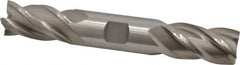 Interstate - 1", 1-7/8" LOC, 1" Shank Diam, 6-3/8" OAL, 4 Flute, Cobalt Square End Mill - Double End, Uncoated, Spiral Flute, Centercutting, Right Hand Cut, Right Hand Flute - Exact Tool & Supply