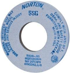 Norton - 12" Diam x 5" Hole x 1" Thick, J Hardness, 46 Grit Surface Grinding Wheel - Ceramic, Type 1, Coarse Grade, 2,070 Max RPM, Vitrified Bond, No Recess - Exact Tool & Supply