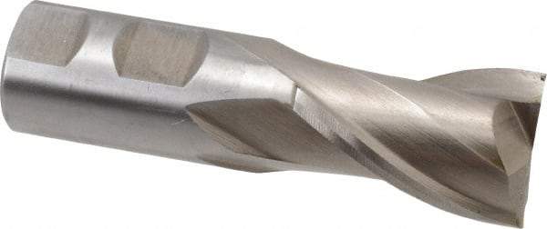 Interstate - 1-1/8", 1-5/8" LOC, 1" Shank Diam, 3-7/8" OAL, 2 Flute, Cobalt Square End Mill - Single End, Uncoated, Spiral Flute, Centercutting, Right Hand Cut, Right Hand Flute - Exact Tool & Supply
