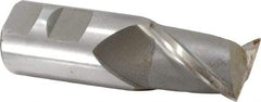 Interstate - 1-1/4", 1-5/8" LOC, 1-1/4" Shank Diam, 4-1/8" OAL, 2 Flute, Cobalt Square End Mill - Single End, Uncoated, Spiral Flute, Centercutting, Right Hand Cut, Right Hand Flute - Exact Tool & Supply