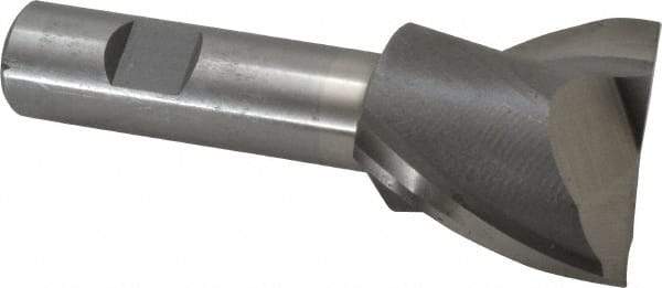 Interstate - 1-5/8", 1-5/8" LOC, 3/4" Shank Diam, 4-1/8" OAL, 2 Flute, Cobalt Square End Mill - Single End, Uncoated, Spiral Flute, Centercutting, Right Hand Cut, Right Hand Flute - Exact Tool & Supply