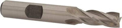 Interstate - 5/16", 3/4" LOC, 3/8" Shank Diam, 2-1/2" OAL, 4 Flute, Cobalt Square End Mill - Single End, Uncoated, Spiral Flute, 30° Helix, Centercutting, Right Hand Cut, Right Hand Flute - Exact Tool & Supply
