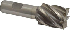 Interstate - 1-1/4", 1-1/2" LOC, 3/4" Shank Diam, 3-7/8" OAL, 6 Flute, Cobalt Square End Mill - Single End, Uncoated, Spiral Flute, 30° Helix, Centercutting, Right Hand Cut, Right Hand Flute - Exact Tool & Supply