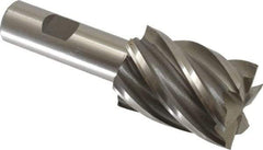 Interstate - 1-7/16", 2" LOC, 3/4" Shank Diam, 4-3/8" OAL, 6 Flute, Cobalt Square End Mill - Single End, Uncoated, Spiral Flute, 30° Helix, Centercutting, Right Hand Cut, Right Hand Flute - Exact Tool & Supply