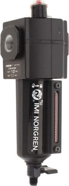Norgren - 3/8" NPT, 250 Max psi Intermediate Micro Fog Lubricator - Metal Bowl with Sight Glass, Aluminum Body, 138 CFM, 175°F Max Temp, 2.68" Wide x 8.02" High - Exact Tool & Supply