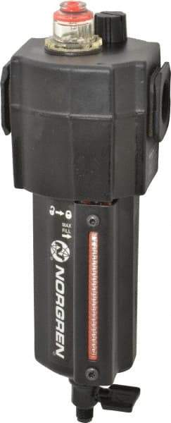 Norgren - 1/2" NPT, 250 Max psi Standard Micro Fog Lubricator - Metal Bowl with Sight Glass, Aluminum Body, 138 CFM, 175°F Max Temp, 3.15" Wide x 9.07" High - Exact Tool & Supply