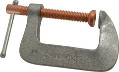 Made in USA - Light-Duty 2-1/4" Max Opening, 1-3/4" Throat Depth, Aluminum Alloy Standard C-Clamp - 875 Lb Capacity, 0" Min Opening, Standard Throat Depth - Exact Tool & Supply