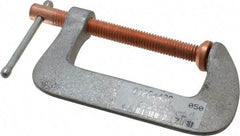 Made in USA - Light-Duty 3" Max Opening, 1-7/8" Throat Depth, Aluminum Alloy Standard C-Clamp - 1,100 Lb Capacity, 0" Min Opening, Standard Throat Depth - Exact Tool & Supply