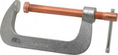 Made in USA - Light-Duty 5" Max Opening, 2-1/2" Throat Depth, Aluminum Alloy Standard C-Clamp - 1,850 Lb Capacity, 0" Min Opening, Standard Throat Depth - Exact Tool & Supply