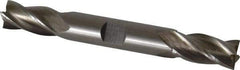 Interstate - 1/2", 1" LOC, 1/2" Shank Diam, 4-1/8" OAL, 4 Flute, High Speed Steel Square End Mill - Double End, Uncoated, Spiral Flute, 30° Helix, Centercutting, Right Hand Cut, Right Hand Flute - Exact Tool & Supply