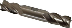 Interstate - 1", 1-7/8" LOC, 1" Shank Diam, 6-3/8" OAL, 4 Flute, High Speed Steel Square End Mill - Double End, Uncoated, Spiral Flute, 30° Helix, Centercutting, Right Hand Cut, Right Hand Flute - Exact Tool & Supply