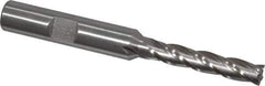 Interstate - 1/4", 1-1/4" LOC, 3/8" Shank Diam, 3-1/16" OAL, 4 Flute, High Speed Steel Square End Mill - Single End, Uncoated, Spiral Flute, 30° Helix, Centercutting, Right Hand Cut, Right Hand Flute - Exact Tool & Supply