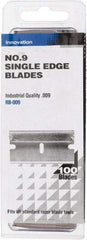 PHC - 100 Piece Steel Single Edge Blade - 1-1/2" OAL, 0.009" Blade Thickness - Exact Tool & Supply