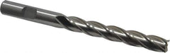 Interstate - 3/8", 2-1/2" LOC, 3/8" Shank Diam, 4-1/4" OAL, 4 Flute, High Speed Steel Square End Mill - Single End, Uncoated, Spiral Flute, 30° Helix, Centercutting, Right Hand Cut, Right Hand Flute - Exact Tool & Supply