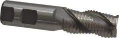 Interstate - 1" Diam, Coarse Pitch, 2" LOC, 3 Flute Cobalt Roughing Square End Mill - Uncoated, 4-1/2" OAL, 1" Shank Diam, Single End, Centercutting - Exact Tool & Supply
