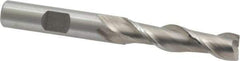 Interstate - 3/8", 1-1/2" LOC, 3/8" Shank Diam, 3-1/4" OAL, 2 Flute, High Speed Steel Square End Mill - Single End, Uncoated, Spiral Flute, Centercutting, Right Hand Cut, Right Hand Flute - Exact Tool & Supply