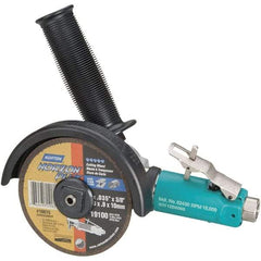 Dynabrade - 4" Wheel Diam, 15,000 RPM, Pneumatic Cutoff & Cutoff-Grinder Tool - Right Angle Handle, 1/4 NPT Inlet - Exact Tool & Supply